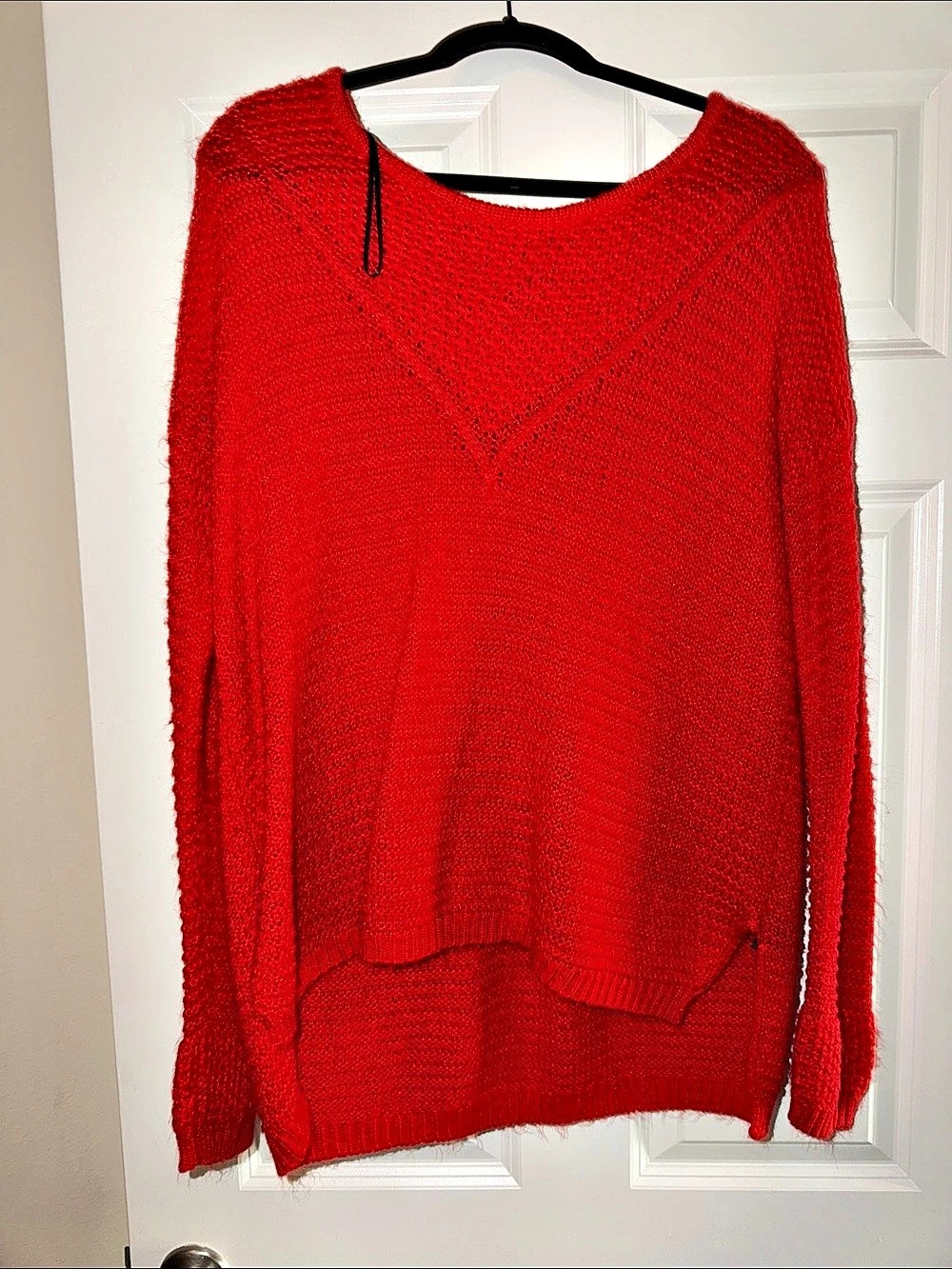H&Medium Red Crew Neck Sweater Size Medium